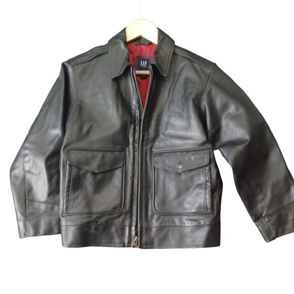Vintage Y2K Leather Kids Jacket Medium 7-8